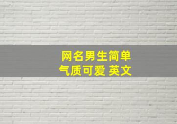 网名男生简单气质可爱 英文